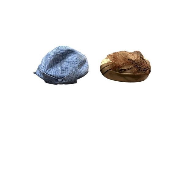 Vintage Lot of 2 Pillbox Hat Netting Luci Puci Bobby Lee Brown Blue 50’s 60’s - Picture 4 of 10
